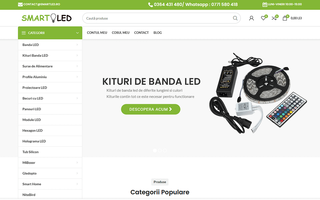 SmartLED – Magazin online WooCommerce din portofoliul nostru SEO
